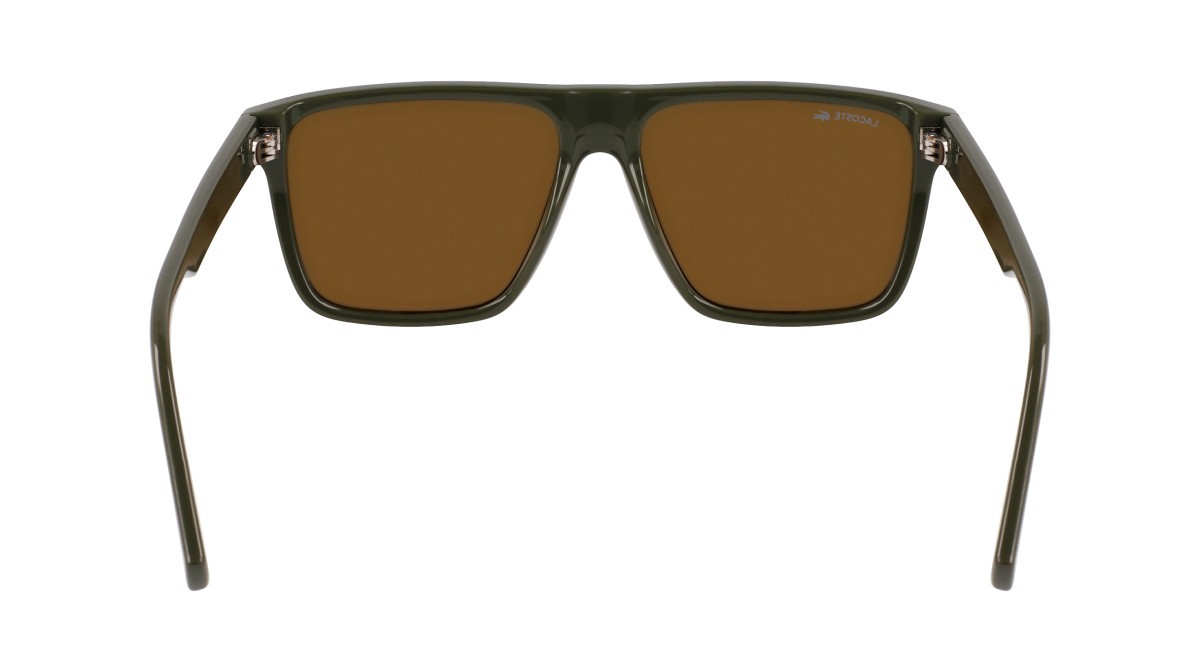 Sonnenbrillen Lacoste L6027S (275) farbe khaki form rechteckig gläser solid brown