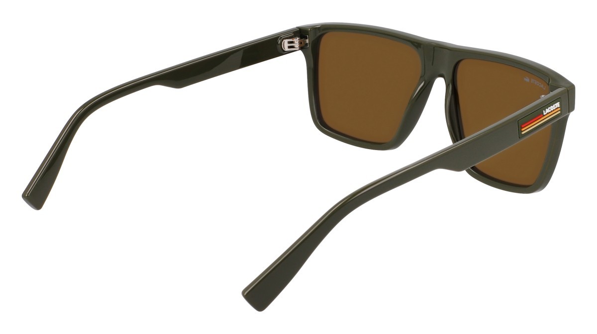 Sonnenbrillen Lacoste L6027S (275) farbe khaki form rechteckig gläser solid brown