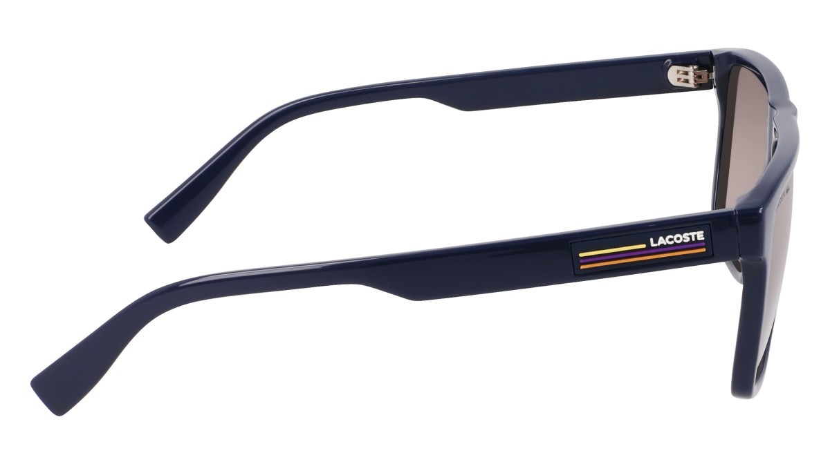 Sonnenbrillen Lacoste L6027S (410) farbe blue form rechteckig gläser brown gradient