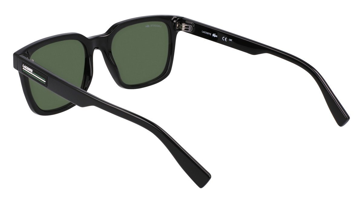 Sonnenbrillen Lacoste L6028S (001) farbe black form rechteckig gläser solid green