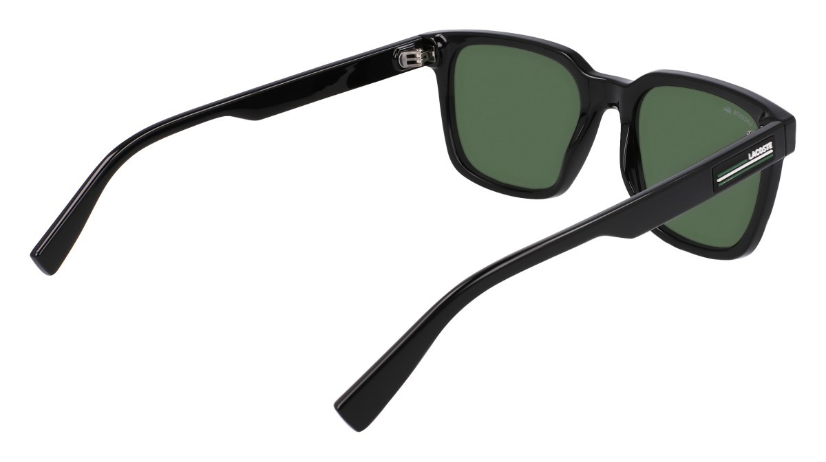 Sonnenbrillen Lacoste L6028S (001) farbe black form rechteckig gläser solid green