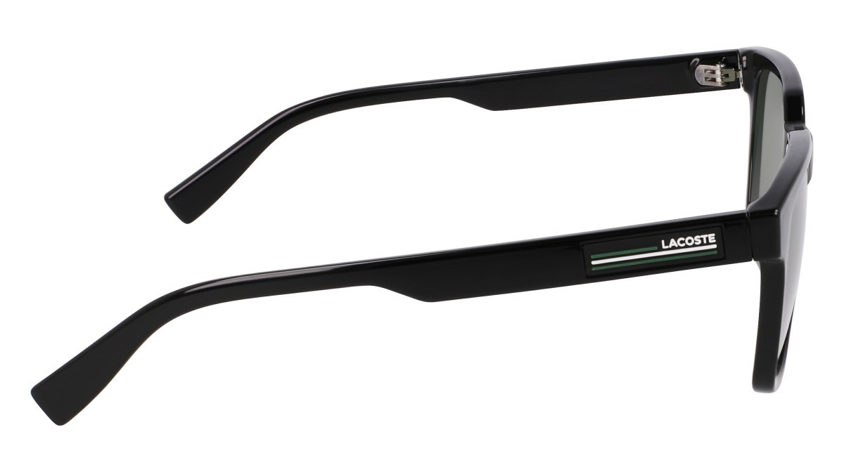 Sonnenbrillen Lacoste L6028S (001) farbe black form rechteckig gläser solid green