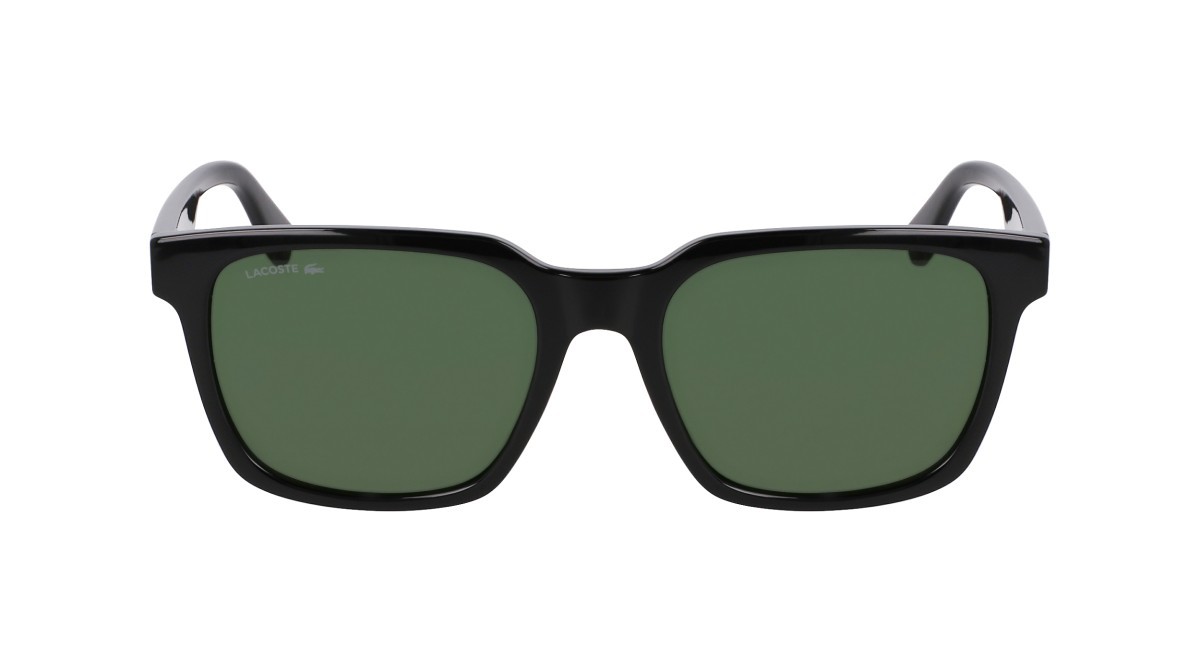 Sonnenbrillen Lacoste L6028S (001) farbe black form rechteckig gläser solid green