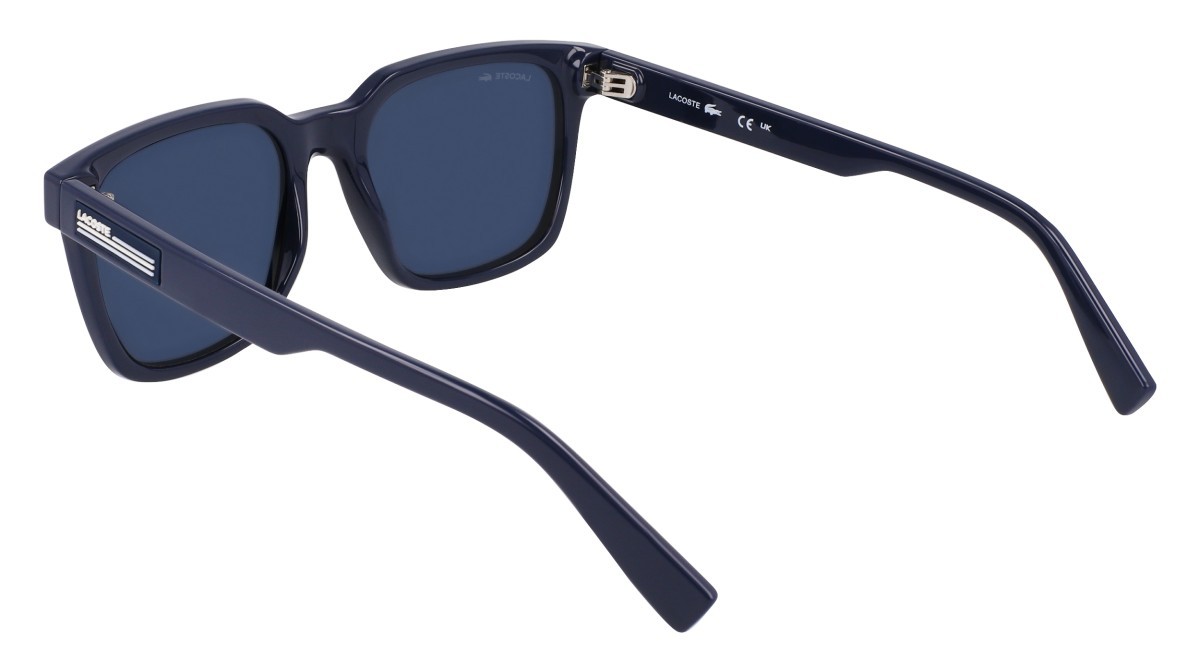 Sunglasses Lacoste L6028S (410) color blue shape rectangle lenses solid blue