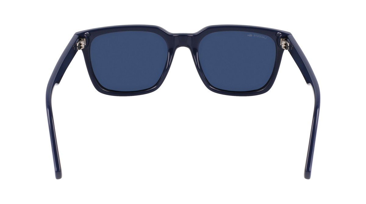 Sunglasses Lacoste L6028S (410) color blue shape rectangle lenses solid blue