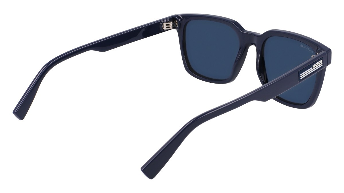 Sunglasses Lacoste L6028S (410) color blue shape rectangle lenses solid blue