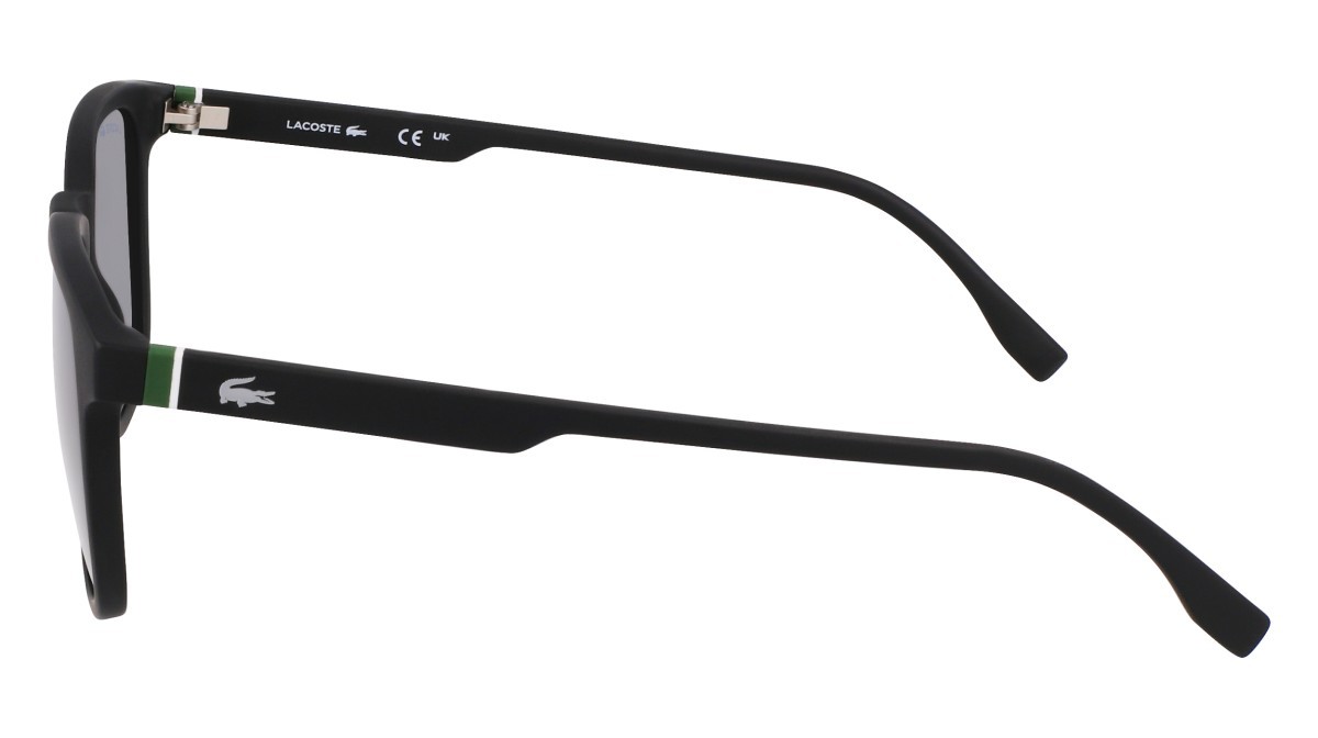 Sunglasses Lacoste L6029S (002) color matte black shape rectangle lenses solid grey