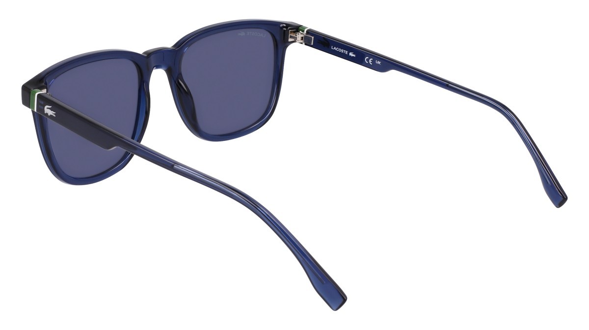 Sunglasses Lacoste L6029S (410) color transparent blue shape rectangle lenses solid blue