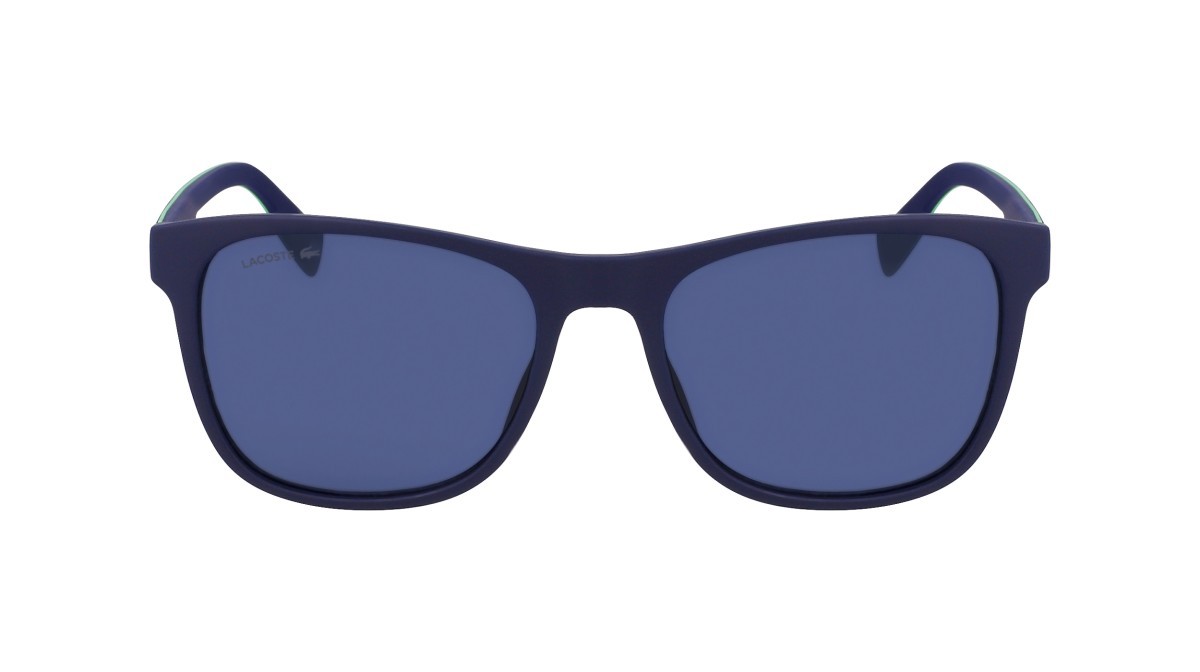 Sonnenbrillen Lacoste L6031S (424) farbe matte blue form rechteckig gläser solid blue