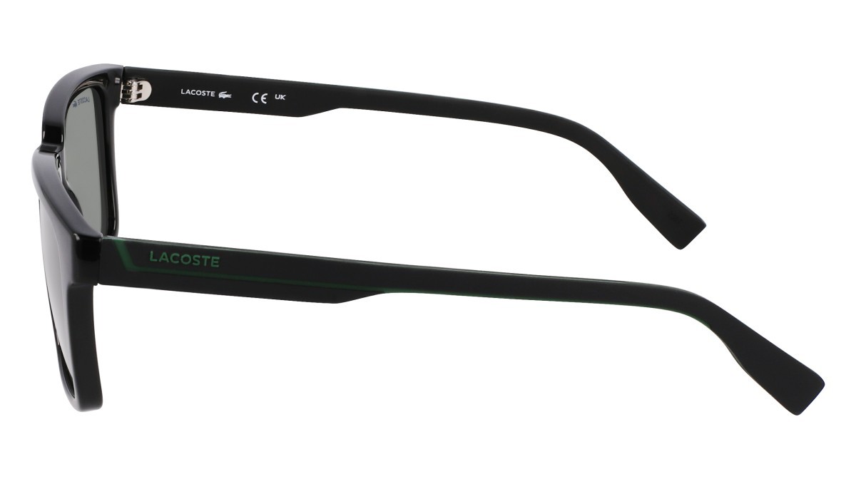 Sunglasses Lacoste L6032S (001) color black shape rectangle lenses solid green