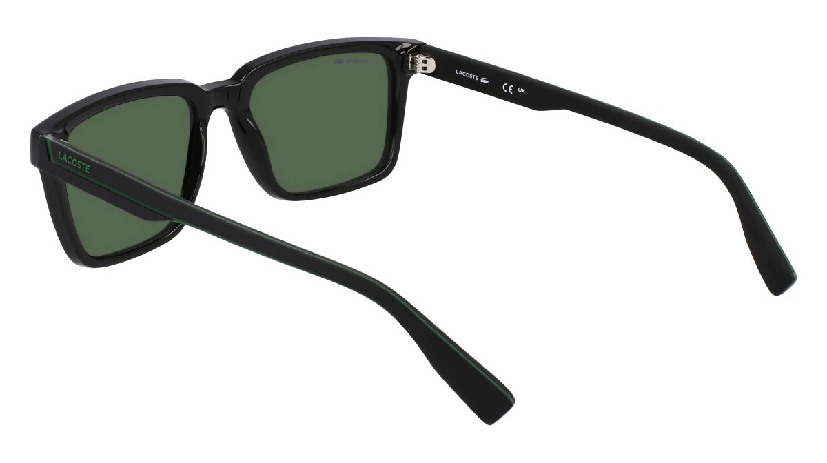 Sunglasses Lacoste L6032S (001) color black shape rectangle lenses solid green