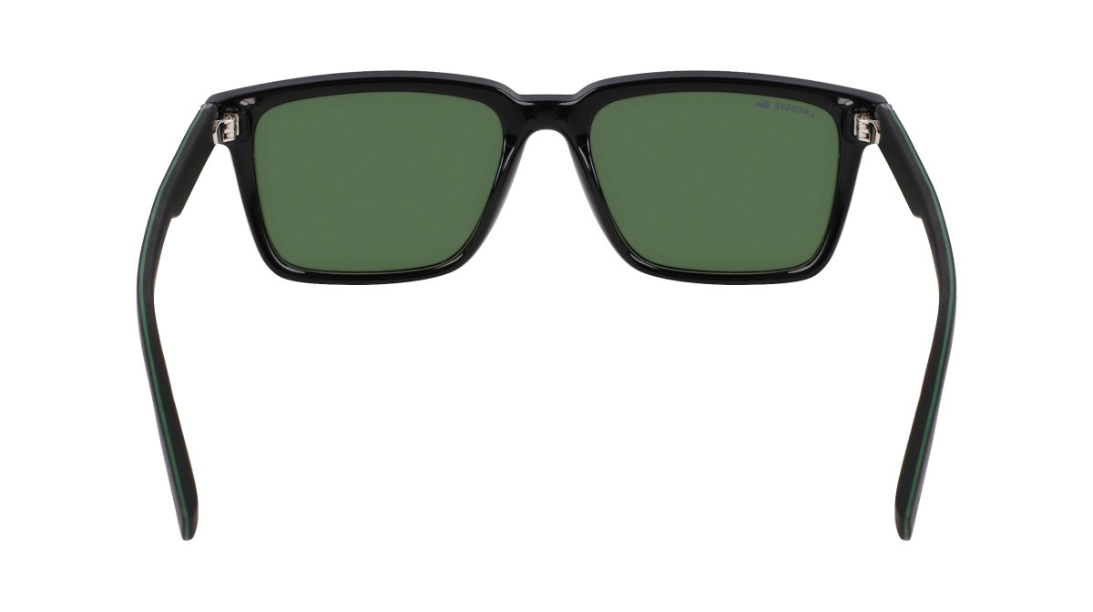 Sunglasses Lacoste L6032S (001) color black shape rectangle lenses solid green
