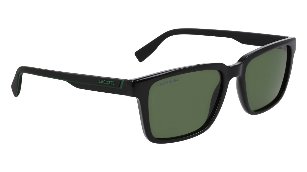 Sunglasses Lacoste L6032S (001) color black shape rectangle lenses solid green