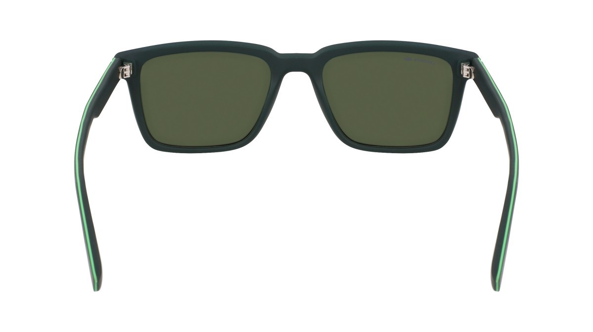 Sunglasses Lacoste L6032S (301) color matte green shape rectangle lenses solid green flash