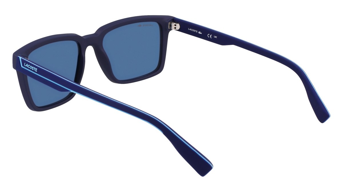 Occhiali da sole Lacoste L6032S (424) colore matte blue forma rettangolare lenti solis blue