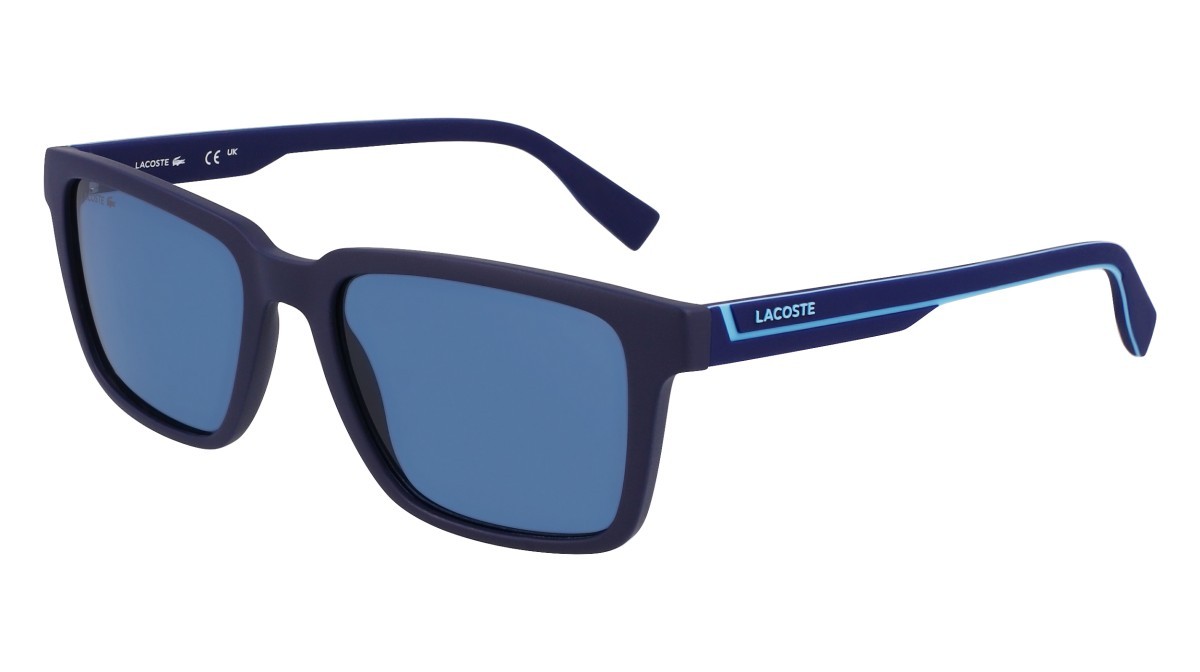 Occhiali da sole Lacoste L6032S (424) colore matte blue forma rettangolare lenti solis blue