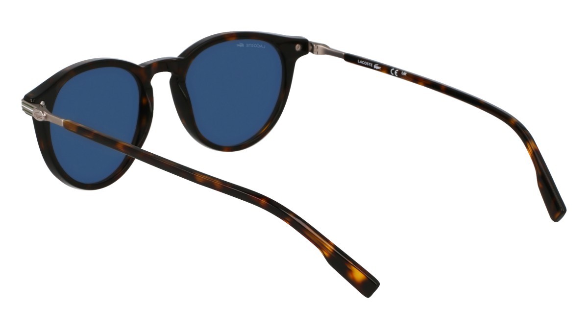 Sonnenbrillen Lacoste L6034S (214) farbe havana form rund gläser solid blue