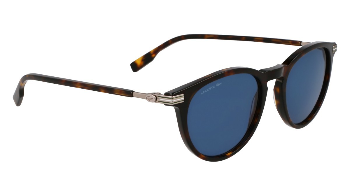 Sonnenbrillen Lacoste L6034S (214) farbe havana form rund gläser solid blue
