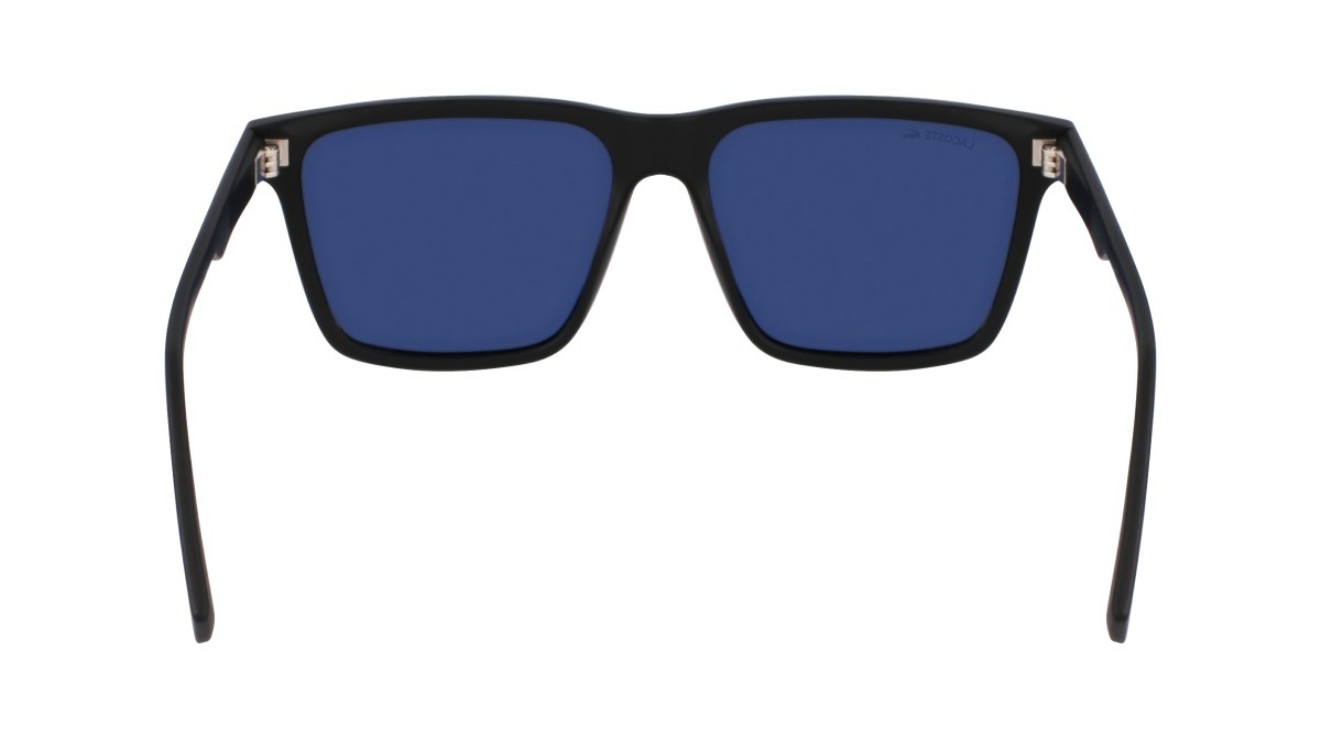 Occhiali da sole Lacoste L6039S (002) colore matte black forma rettangolare lenti solid blue