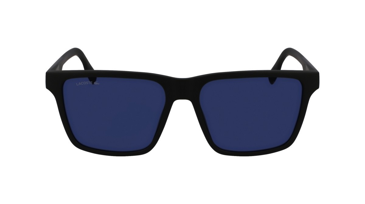 Occhiali da sole Lacoste L6039S (002) colore matte black forma rettangolare lenti solid blue