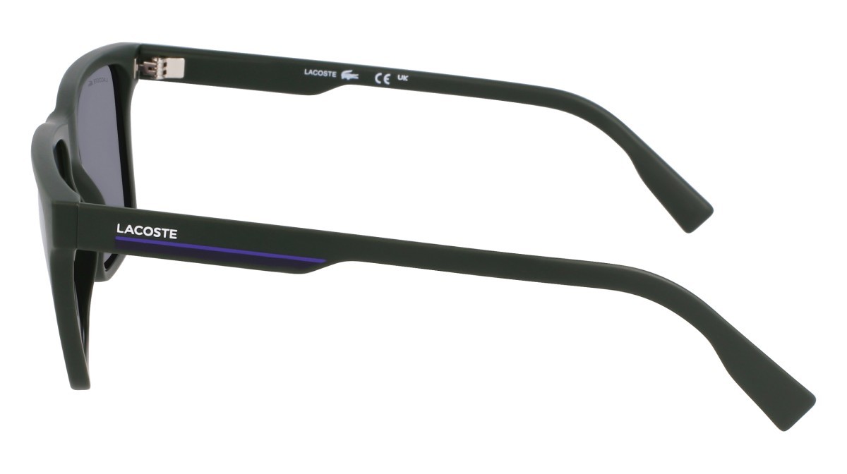 Sunglasses Lacoste L6039S (301) color matte green shape rectangle lenses grey
