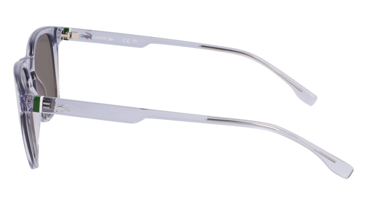 Sunglasses Lacoste L6040S (035) color transparent grey shape rectangle lenses solid brown
