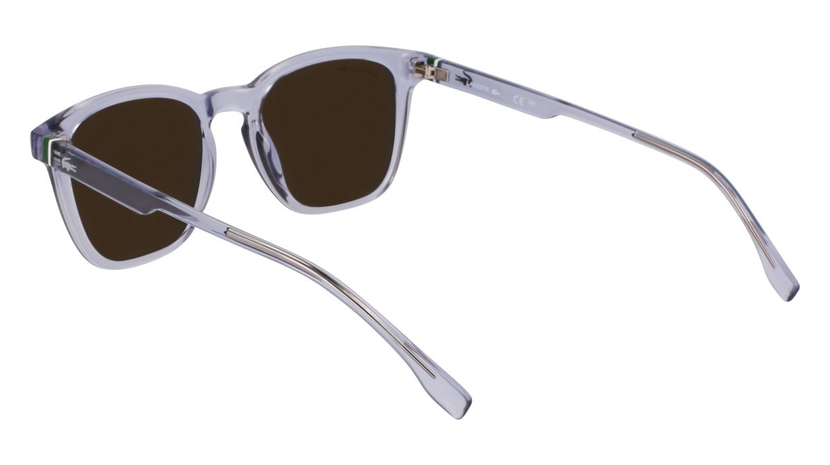 Sunglasses Lacoste L6040S (035) color transparent grey shape rectangle lenses solid brown