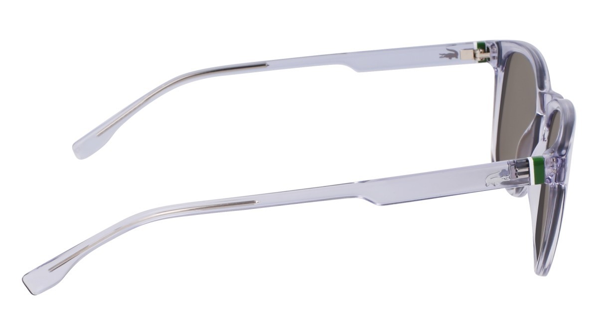 Sunglasses Lacoste L6040S (035) color transparent grey shape rectangle lenses solid brown