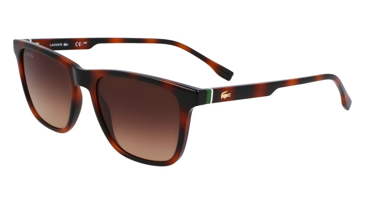 Sonnenbrillen Lacoste L6041S (214) farbe havana form rechteckig gläser gradient brown