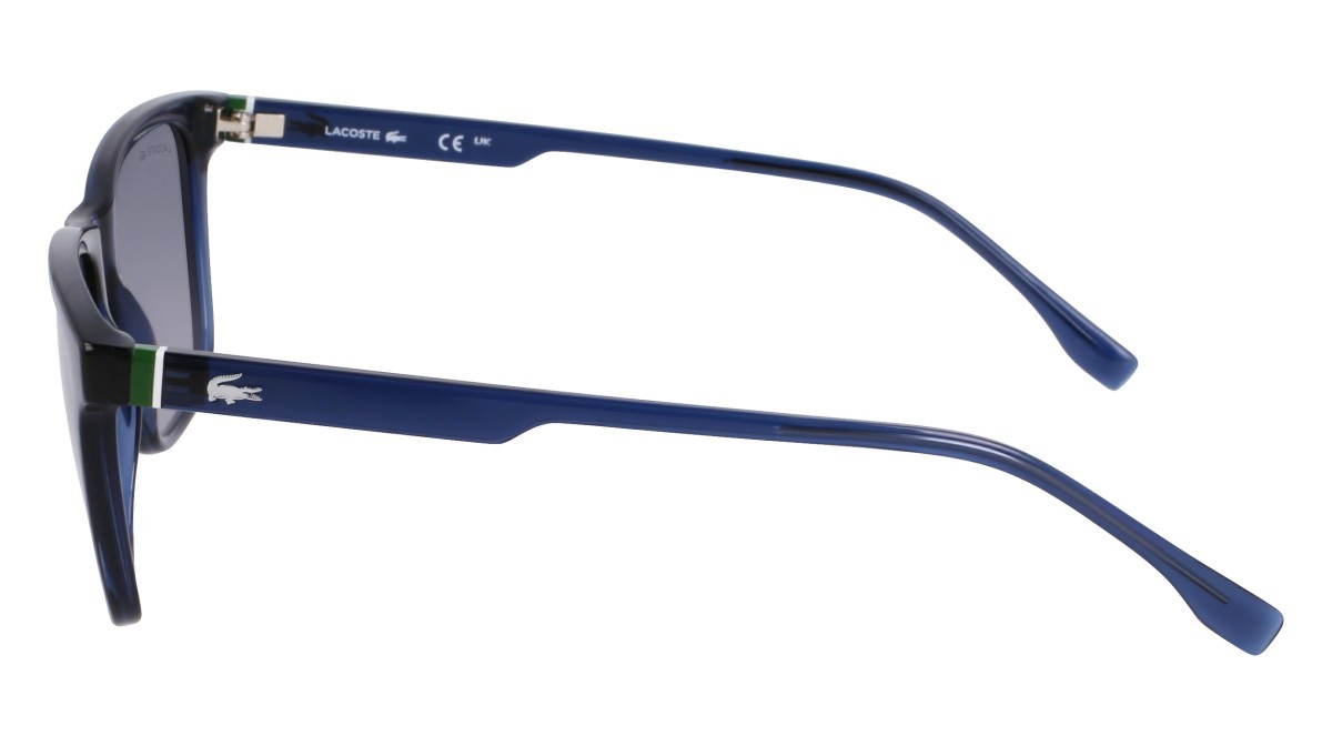 Sunglasses Lacoste L6041S N (410) color transparent blue shape rectangle 