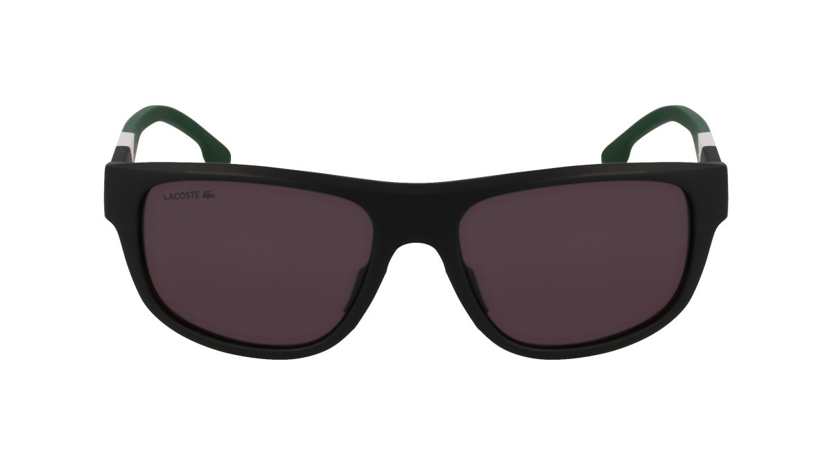 Sonnenbrillen Lacoste L6042S (002) farbe matte black/grey form rechteckig gläser solid grey