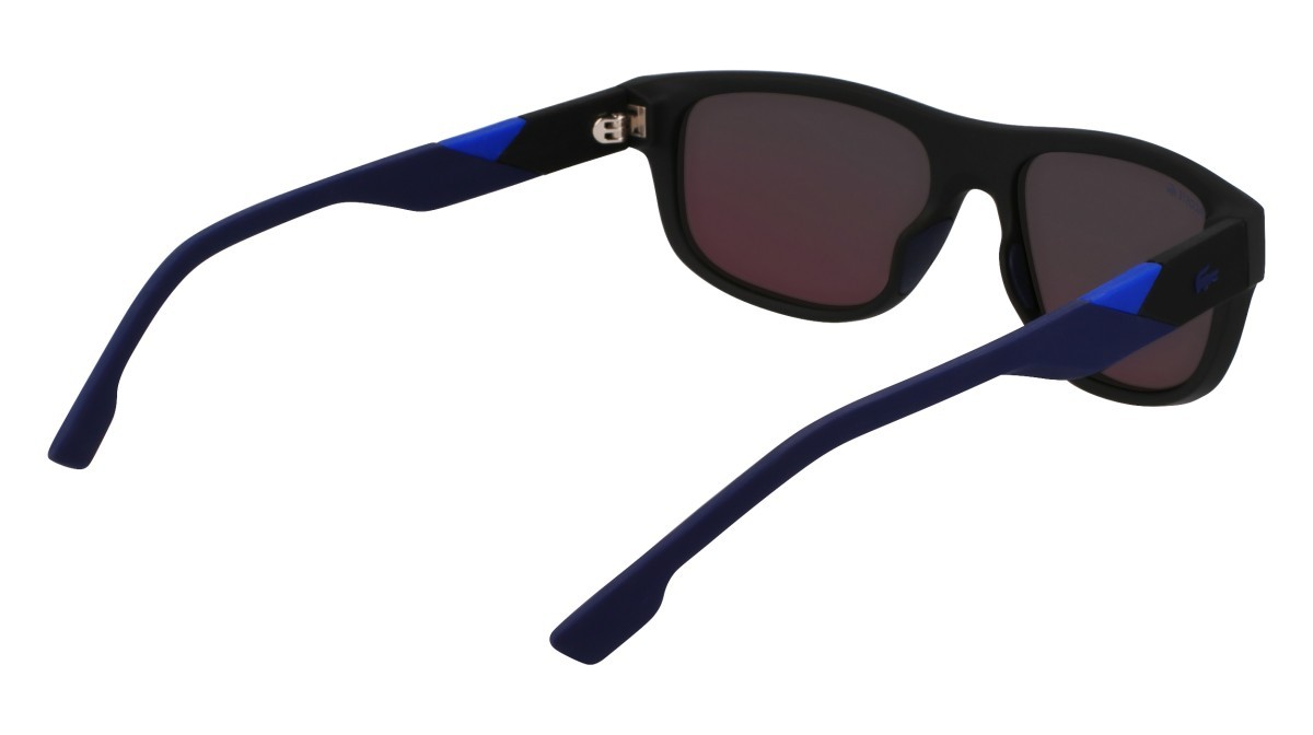 Sonnenbrillen Lacoste L6042S (004) farbe matte black/multicolor  mirror form rechteckig gläser solid grey full revo grad p/b/y