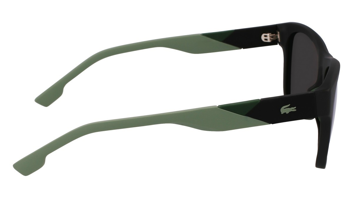 Sonnenbrillen Lacoste L6043S (002) farbe matte black/green mirror form rechteckig gläser solid green mirror