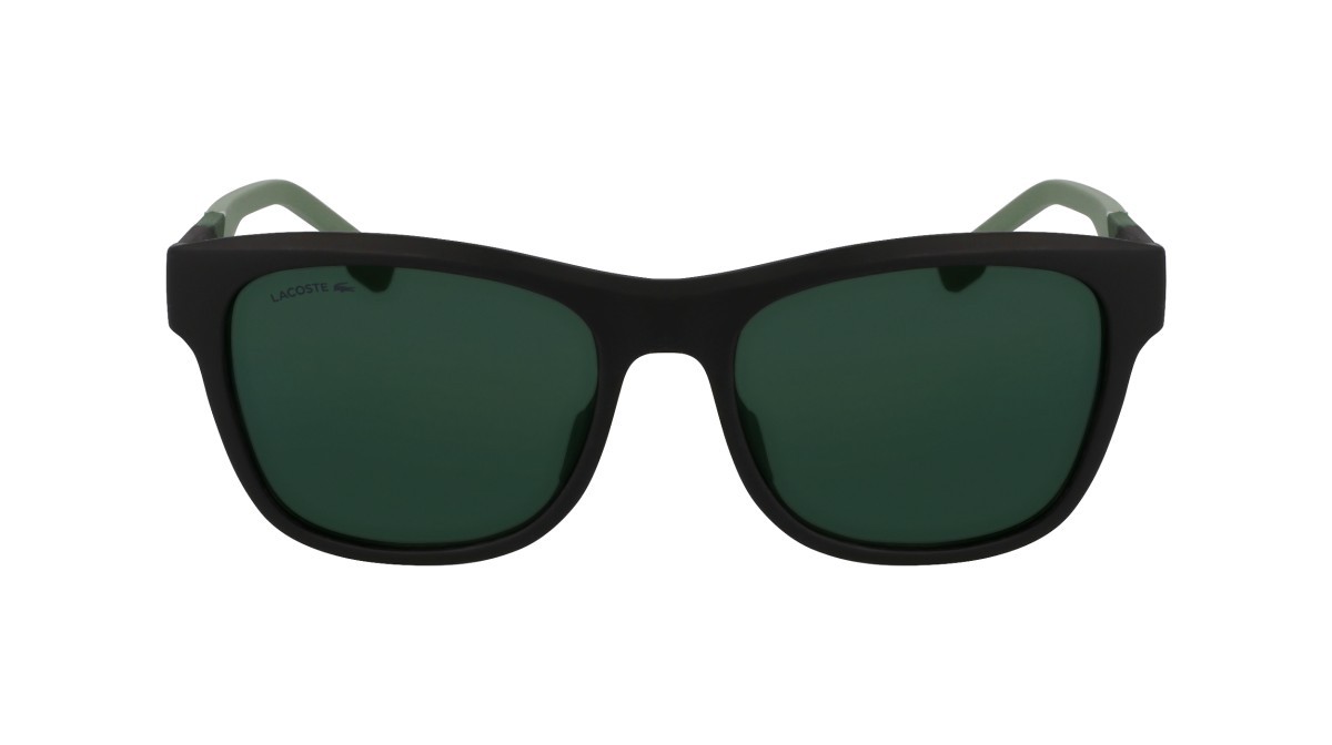 Sonnenbrillen Lacoste L6043S (002) farbe matte black/green mirror form rechteckig gläser solid green mirror