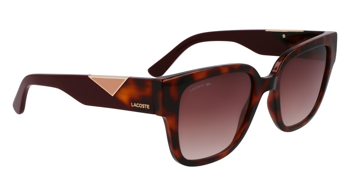 Sonnenbrillen Lacoste L6044S (214) farbe havana form quadratisch gläser gradient burgundy