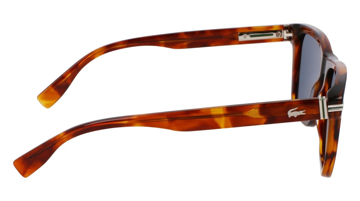 Sonnenbrillen Lacoste L6045S (218) farbe havana blonde form rechteckig gläser solid blue