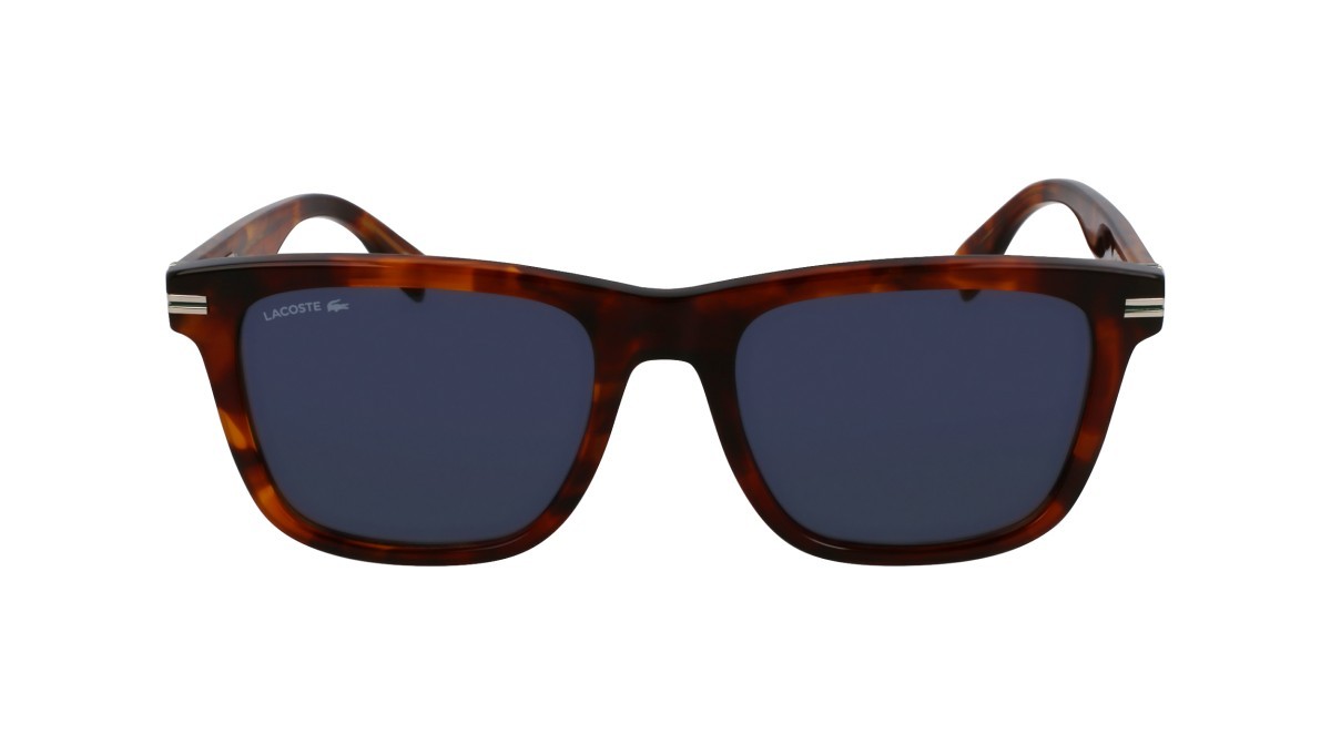 Sonnenbrillen Lacoste L6045S (218) farbe havana blonde form rechteckig gläser solid blue