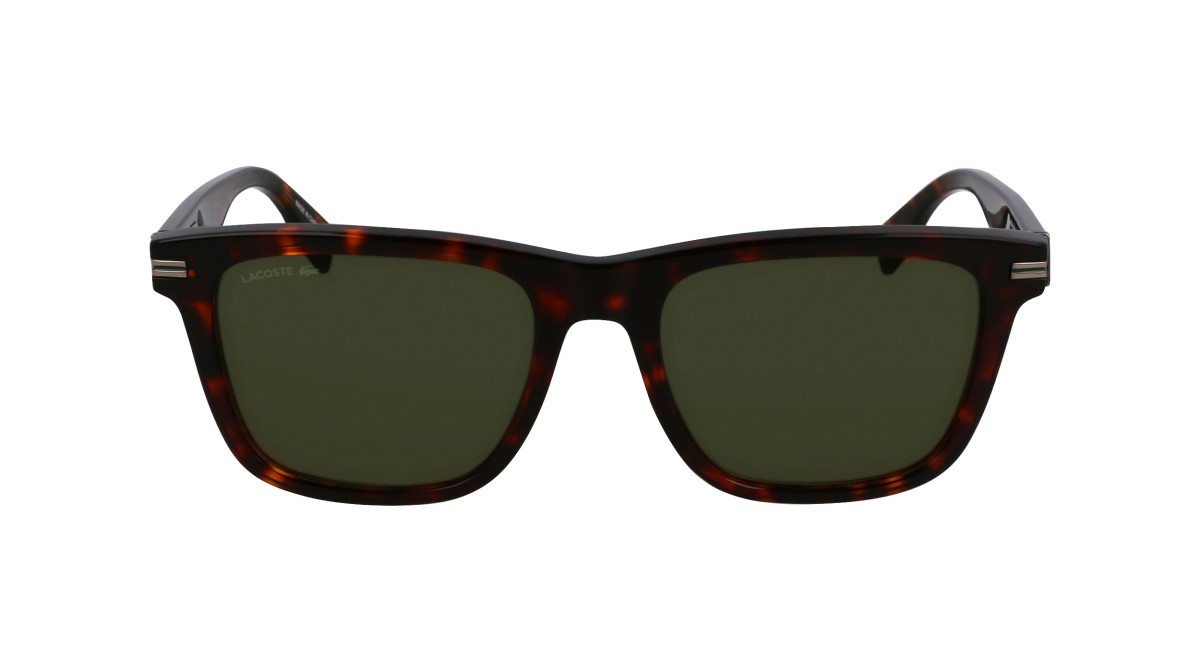 Sonnenbrillen Lacoste L6045S (230) farbe dark havana form rechteckig gläser solid green