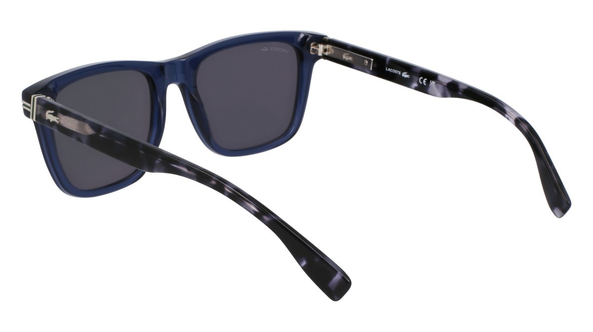 Sonnenbrillen Lacoste L6045S (410) farbe transparent blue form rechteckig gläser grey