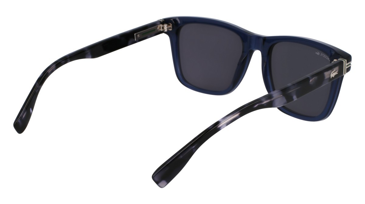 Sonnenbrillen Lacoste L6045S (410) farbe transparent blue form rechteckig gläser grey