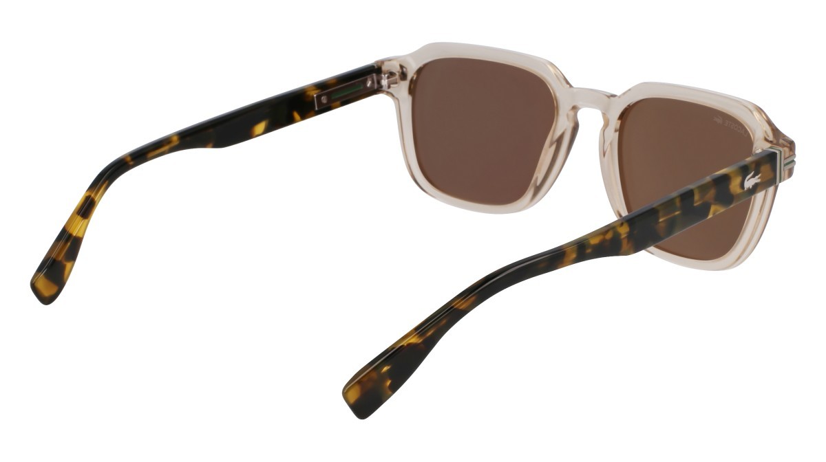Occhiali da sole Lacoste L6046S (264) colore sand/havana forma rettangolare lenti solid brown