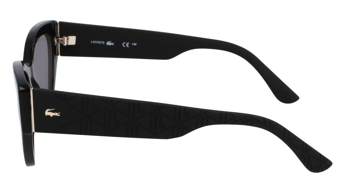 Sunglasses Lacoste L6047S (001) color black shape rectangle lenses solid grey