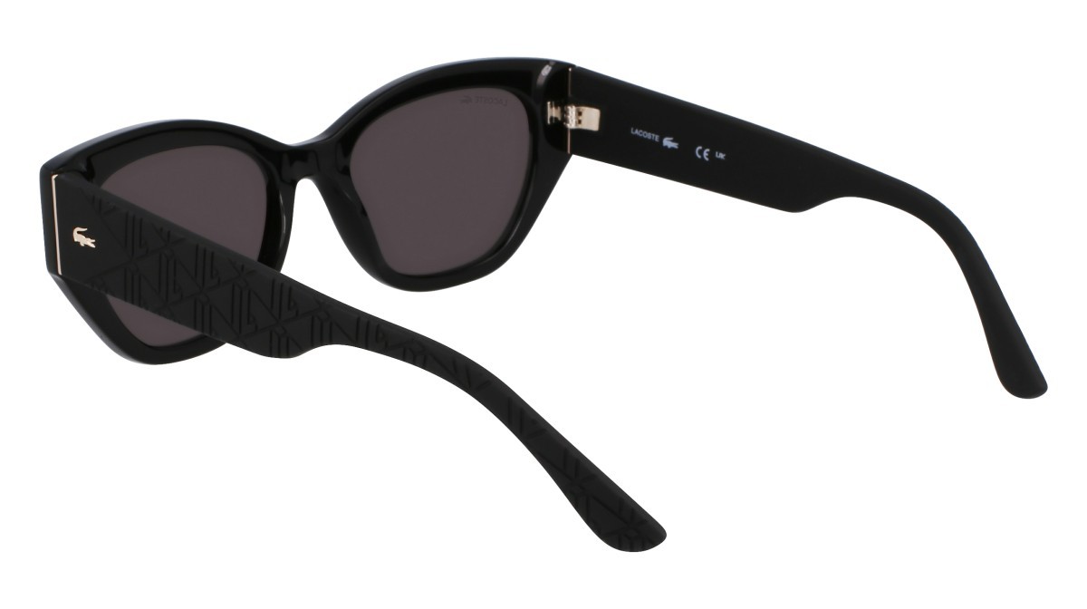 Sunglasses Lacoste L6047S (001) color black shape rectangle lenses solid grey