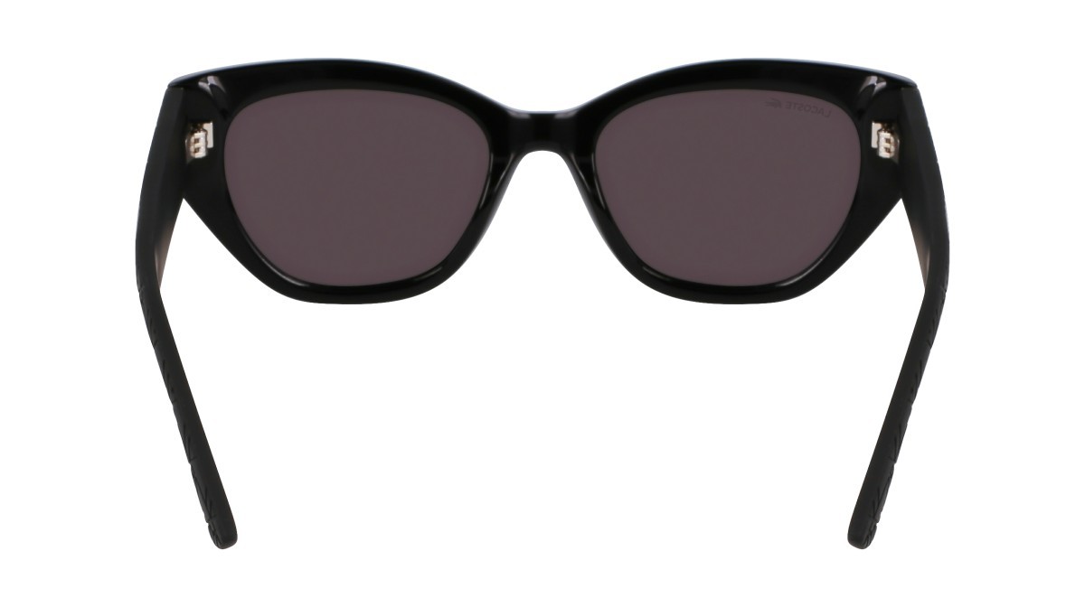Sunglasses Lacoste L6047S (001) color black shape rectangle lenses solid grey
