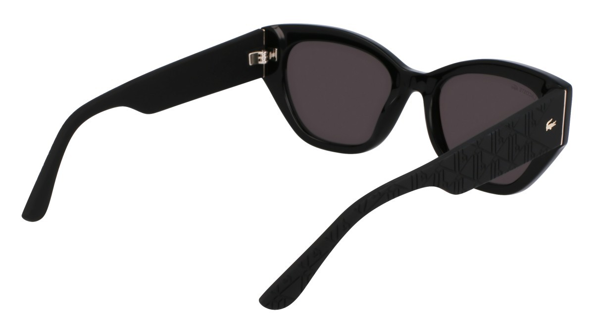 Sunglasses Lacoste L6047S (001) color black shape rectangle lenses solid grey