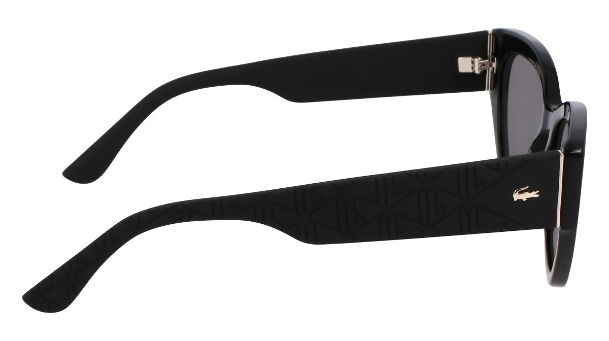Sunglasses Lacoste L6047S (001) color black shape rectangle lenses solid grey