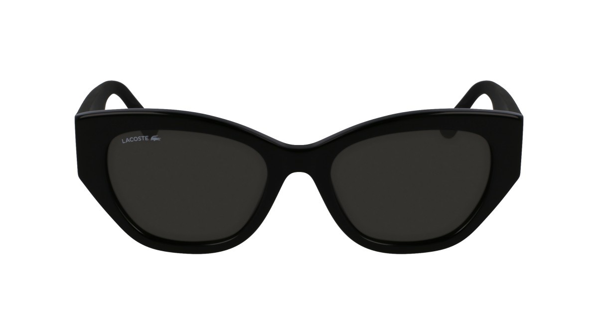 Sunglasses Lacoste L6047S (001) color black shape rectangle lenses solid grey