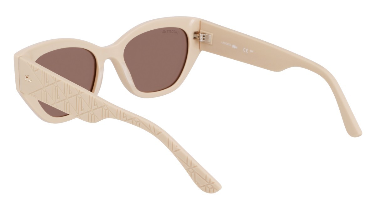 Occhiali da sole Lacoste L6047S (264) colore sand forma rettangolare lenti solid brown