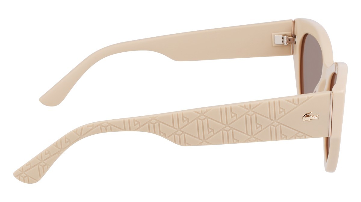 Occhiali da sole Lacoste L6047S (264) colore sand forma rettangolare lenti solid brown