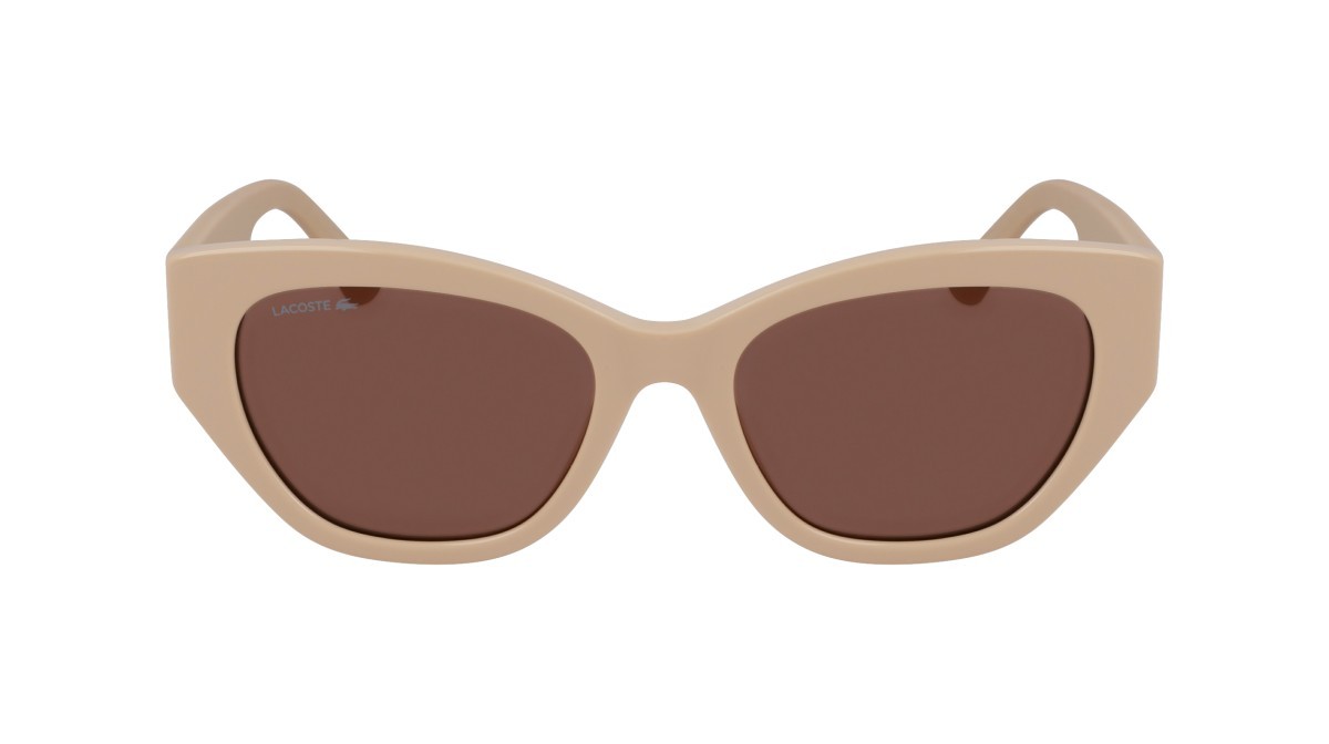 Occhiali da sole Lacoste L6047S (264) colore sand forma rettangolare lenti solid brown
